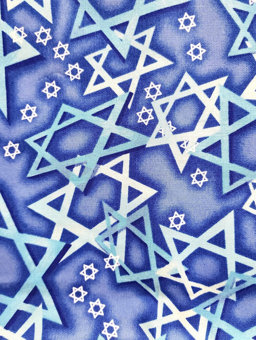Timeless Treasures Hanukkah Star Of David Blue Cotton Fabric